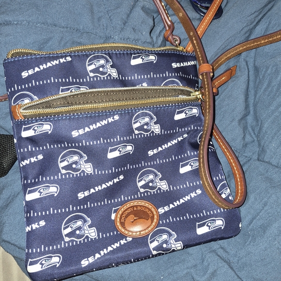 Dooney & Bourke Handbags - Dooney & Bourke Navy Seattle Seahawks Crossbody Belt Bag